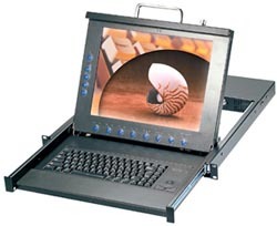 1U高集成显示器键盘与8口KVM转换工控机 工业自动化的高效之选